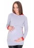 MijaCulture - 3 w1 bluza ciążowa i do karmienia z kapturem 3077/M07 melanż